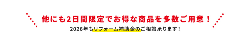 他にも2日間限定でお得な商品を多数ご用意！
